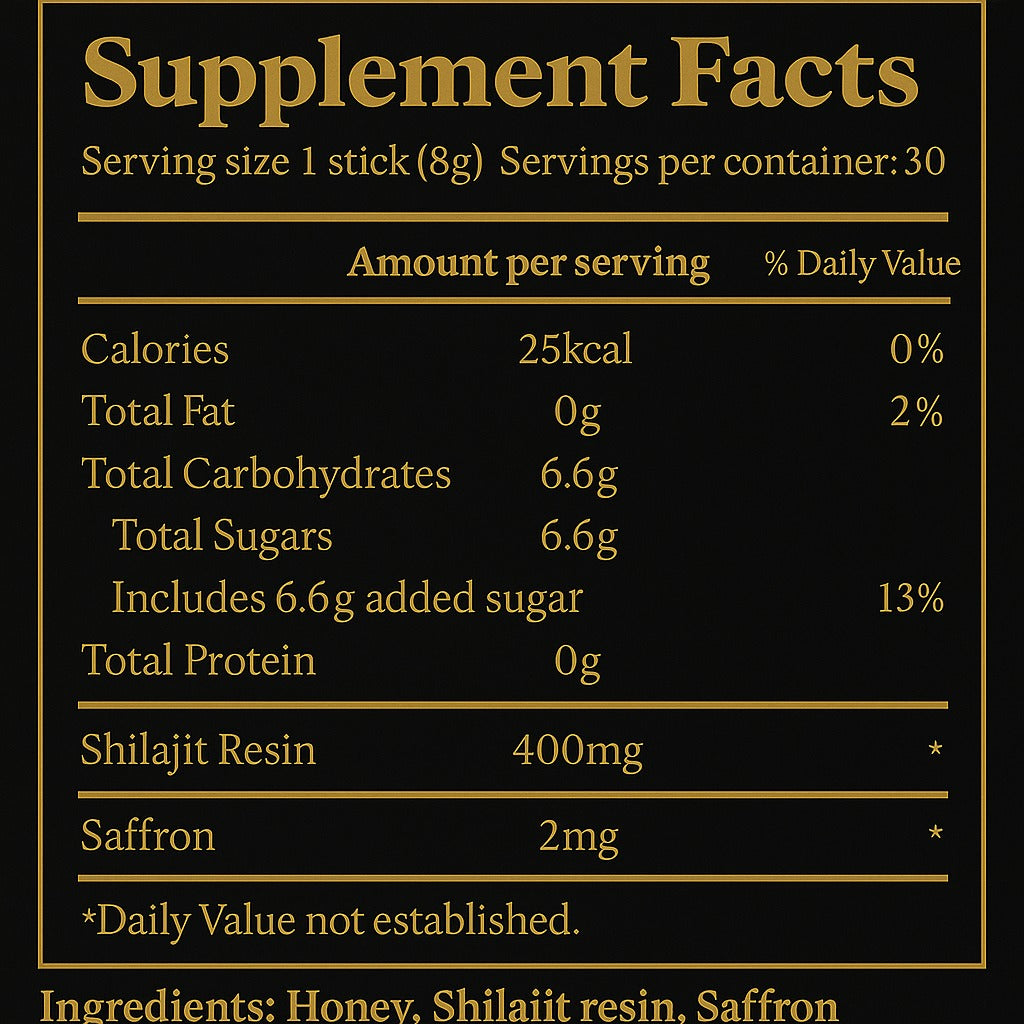 Premium Himalayan Shilajit Honey Sticks - 30 Sticks