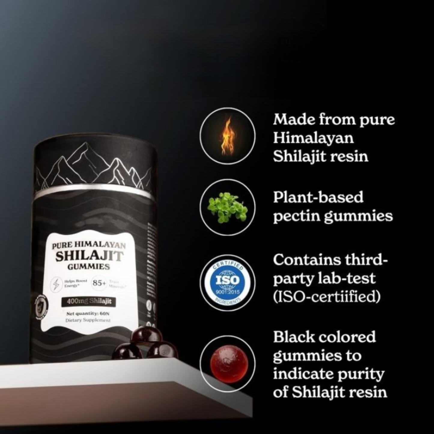 Pure Shilajit Resin Gummies