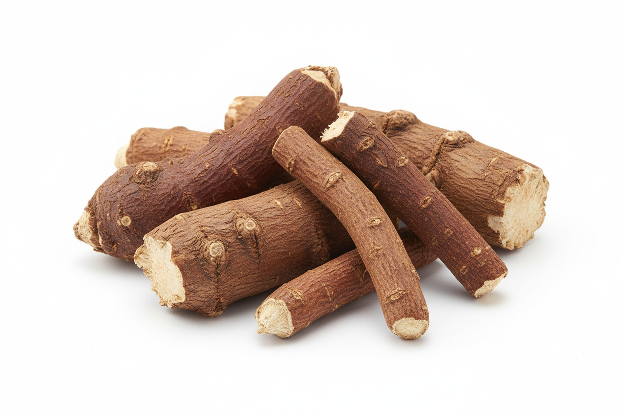 Generate an image of raw tongakat ali have it look studio taken with a plain white background