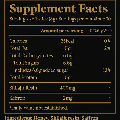 Premium Himalayan Shilajit Honey Sticks - 30 Sticks